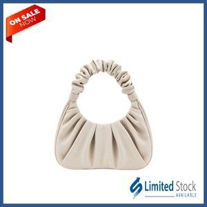 Vegan Leather Hobo Bag with Ruched Design, Magnetic Closure, Adjustable Strap